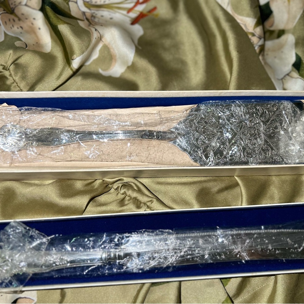 Sheffield Silver Co. Kings Pattern Cake Lasagna Spatula Server&cake knife set - Picture 2 of 10